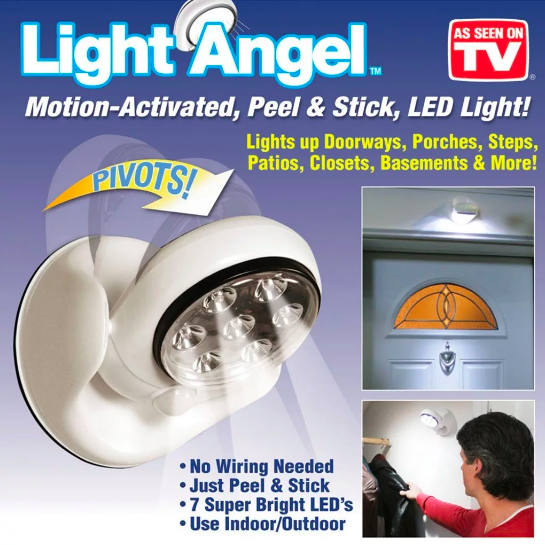 8(499)9387578 Купить беспроводной светодиодный светильник light angel с датчиком движения от  - заказать