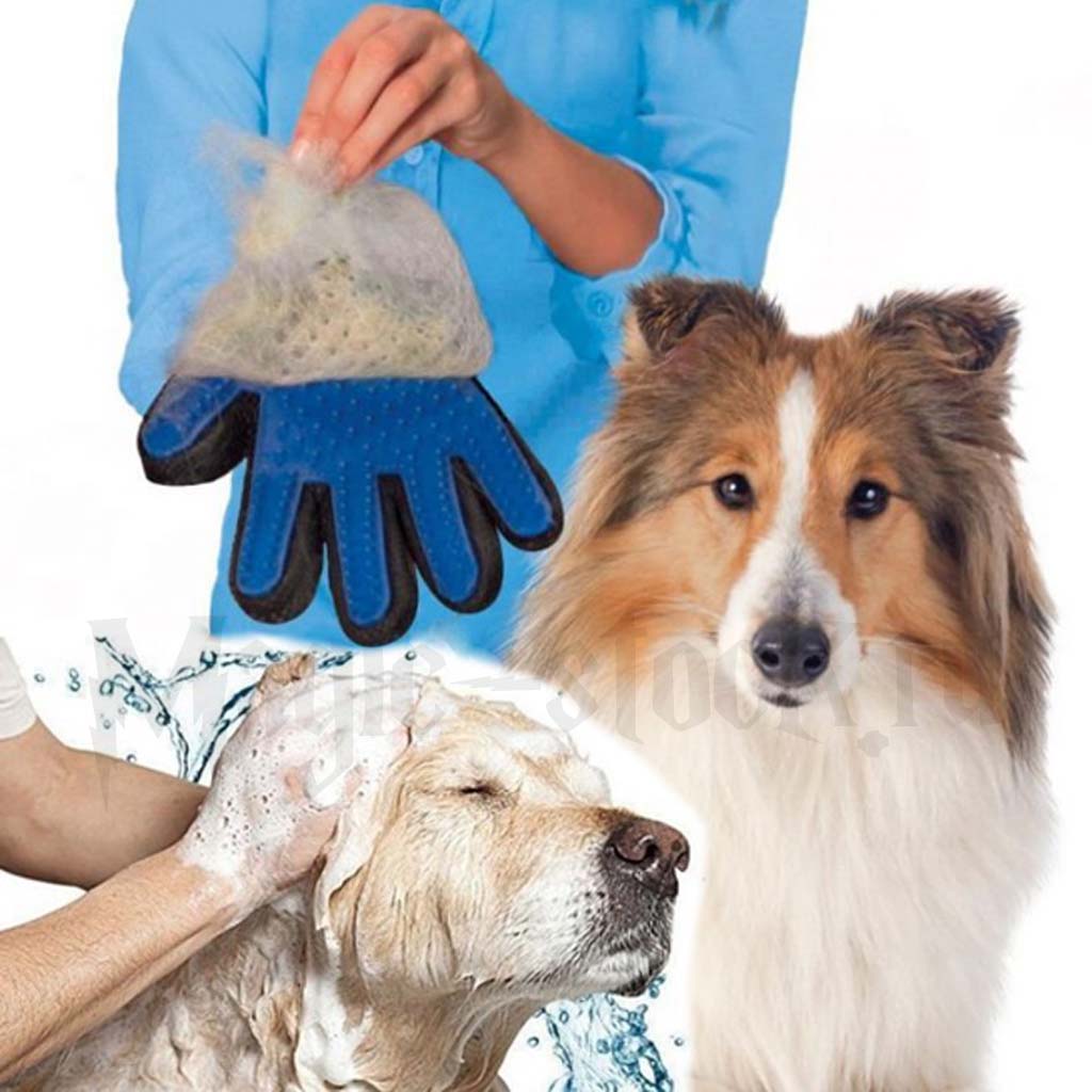 8(499)9387578 Купить массажная перчатка для мытья и вычесывания шерсти домашних животных true touch (pet brush glove, тру тач) от  - заказать