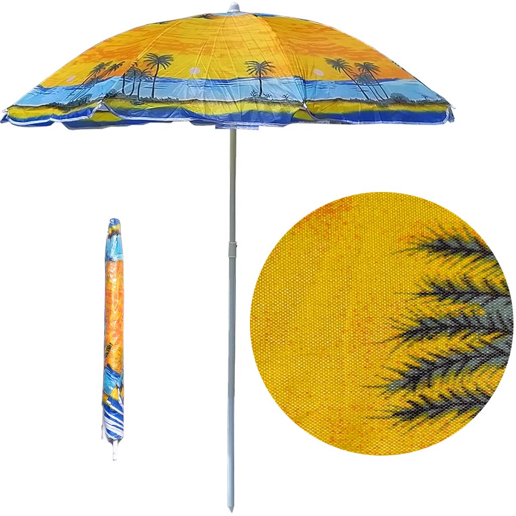 8(499)9387578 Купить зонт пляжный "море и пальмы" 1,8 м. yellow от 830 руб. - заказать