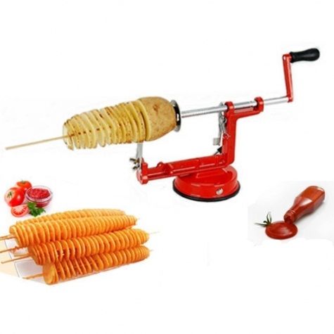 8(499)9387578 Купить чипсы spiral potato slicer - машинка для резки картофеля спиралью от  - заказать