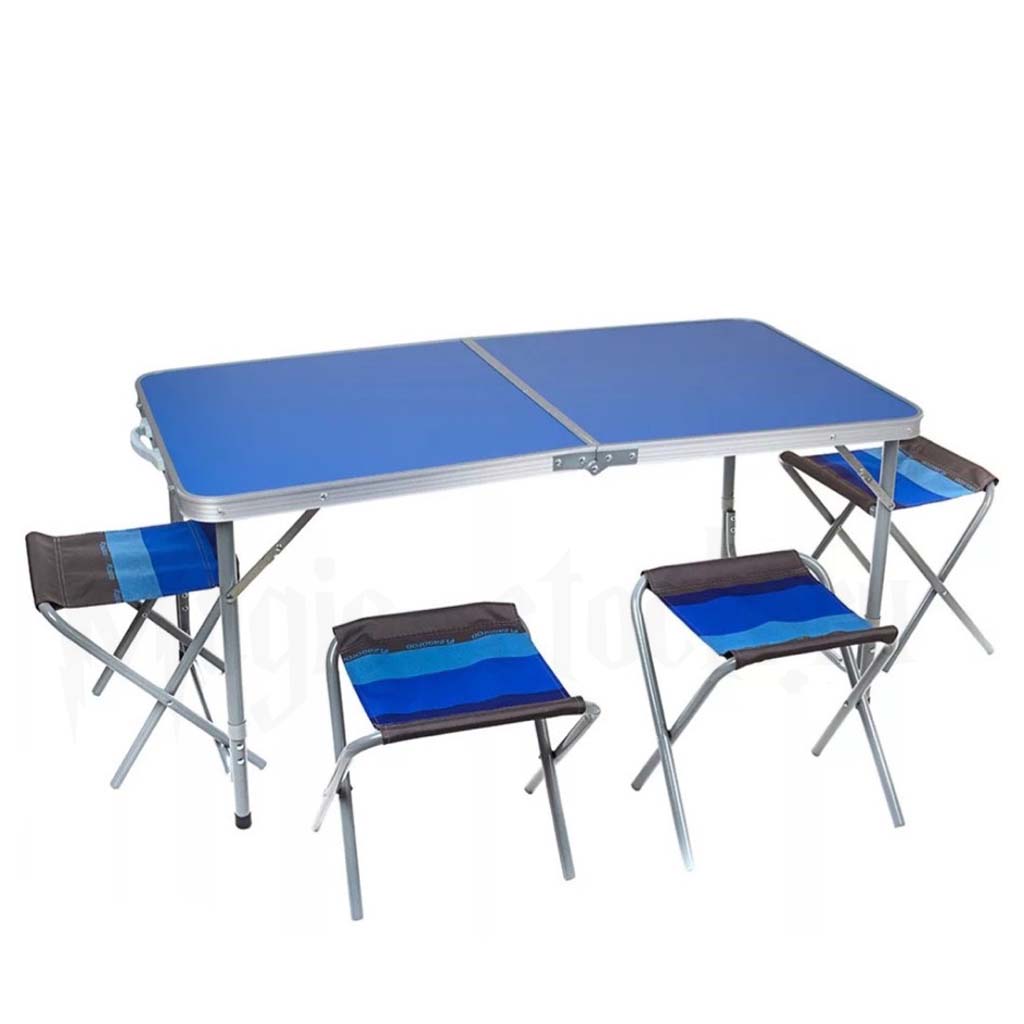 8(499)9387578 Купить стол туристический складной + 4 стула gray от 4 200 руб. - заказать