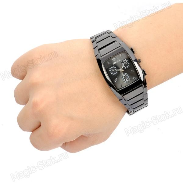 8(499)9387578 Купить rosra) часы прямоугольные черный металлик от  - заказать