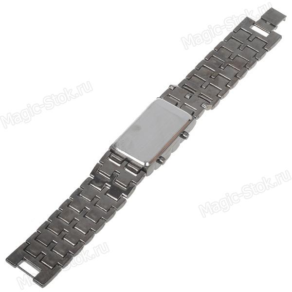 8(499)9387578 Купить led-часы iron samurai. стильные светодиодные часы, браслет из нержавеющей стали черные+синий от  - заказать