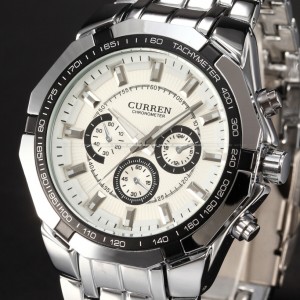 8(499)9387578 Купить (curren) мужские круглые наручные часы серебристый браслет-белые  от  - заказать