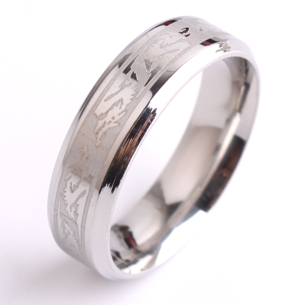 8(499)9387578 Купить кольцо матовое с рисунком дракона 6мм от  - заказать