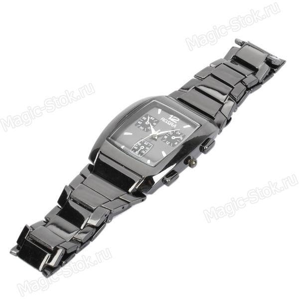 8(499)9387578 Купить rosra) часы прямоугольные черный металлик от  - заказать