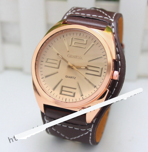8(499)9387578 Купить (geneva) наручные часы крупные цифры латунь коричневые от  - заказать
