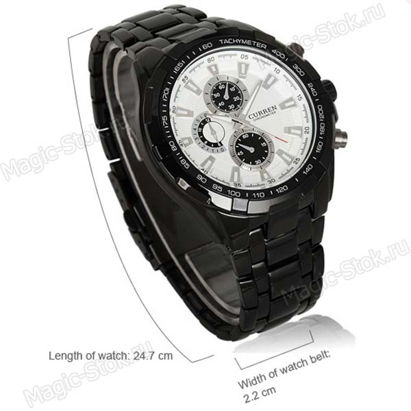 8(499)9387578 Купить (curren) мужские круглые наручные часы черный браслет - белые от  - заказать
