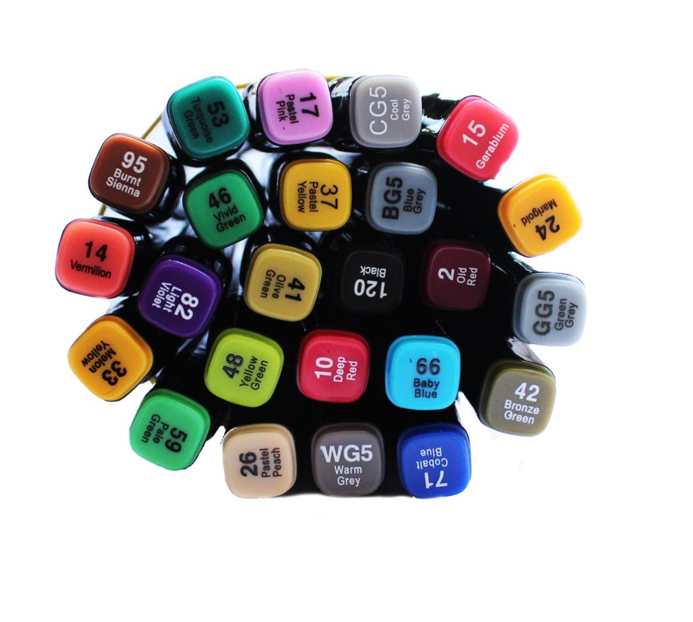 8(499)9387578 Купить набор профессиональных двухсторонних маркеров для скетчинга в чехле (24 цветов) от  - заказать