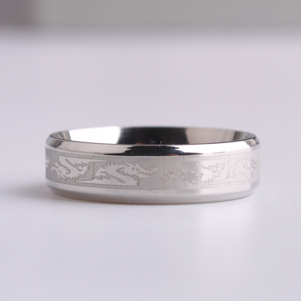 8(499)9387578 Купить кольцо матовое с рисунком дракона 6мм от  - заказать