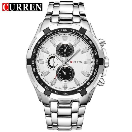 8(499)9387578 Купить (curren) мужские круглые наручные часы серебристый браслет-синие от  - заказать