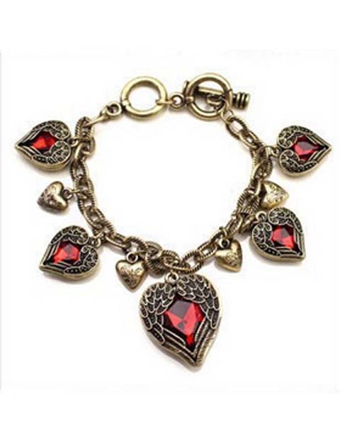 8(499)9387578 Купить браслет "рубиновое сердце" (много сердец) от  - заказать