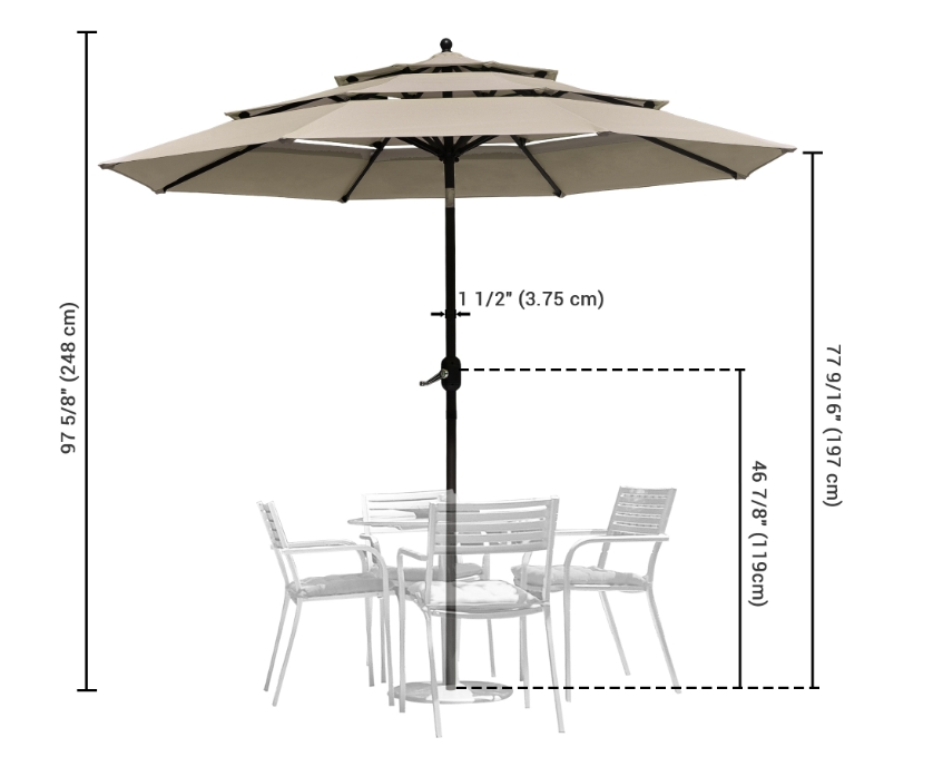 8(499)9387578 Купить зонт садовый 3м с наклоном coolwalk бежевый от  - заказать