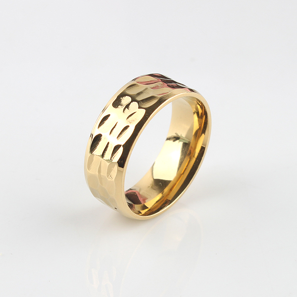 8(499)9387578 Купить кольцо из ювелирной стали 316l золотого цвета с рельефом от  - заказать