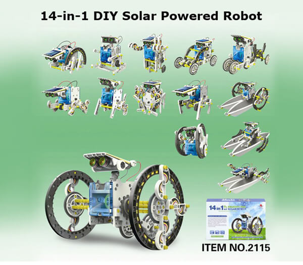 8(499)9387578 Купить развивающий конструктор solar 14 в 1 для создания 14 роботов, работающих на солнечных батареях от  - заказать