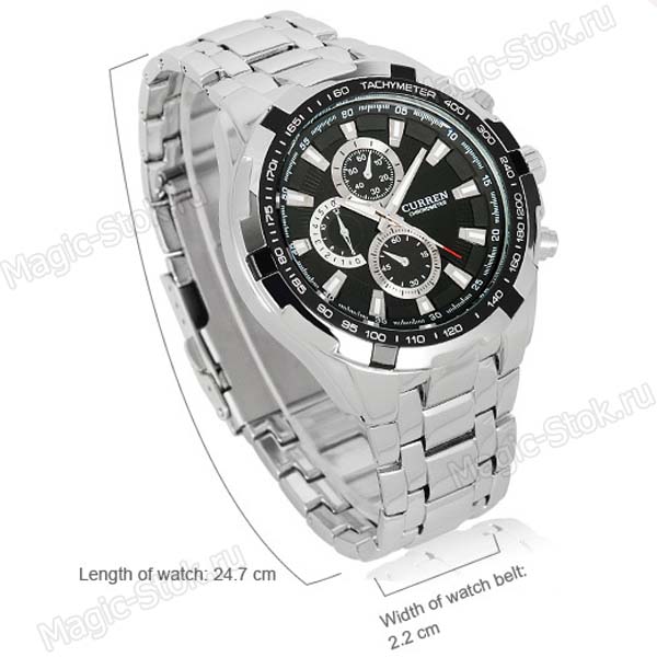 8(499)9387578 Купить (curren) мужские круглые наручные часы серебристый браслет-белые  от  - заказать