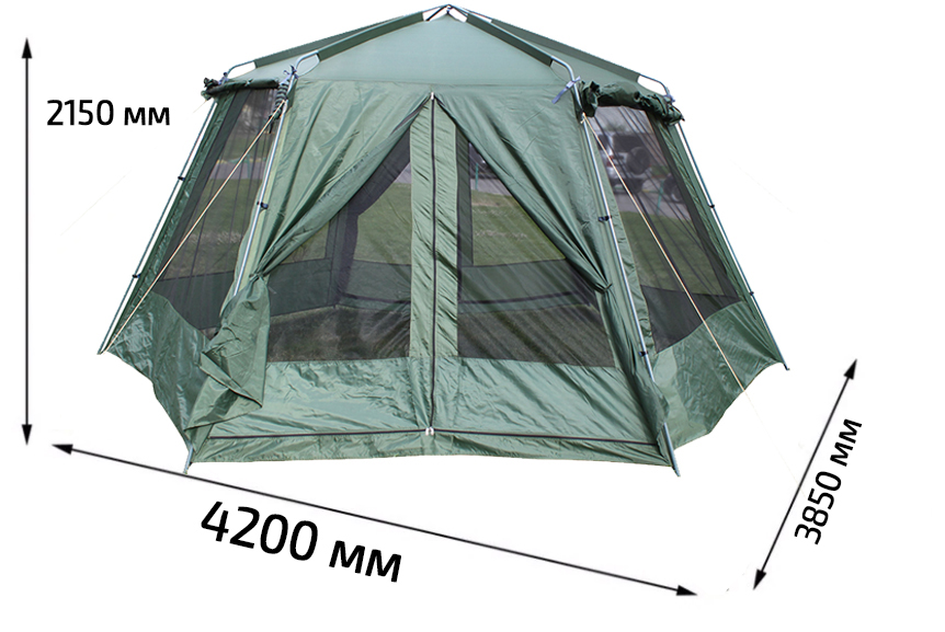8(499)9387578 Купить шатер с москитной сеткой - беседка шестиугольная летняя 420*385*235см от  - заказать
