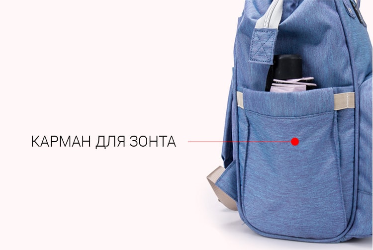 8(499)9387578 Купить рюкзак для мамы с креплениями для коляски и usb голубая от  - заказать