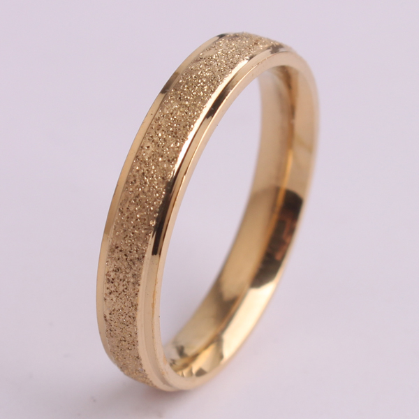 8(499)9387578 Купить кольцо золотого цвета матовое 4мм от  - заказать