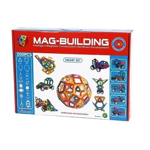8(499)9387578 Купить mag-building 200 магнитный конструктор маг-билдинг 200 деталей от  - заказать