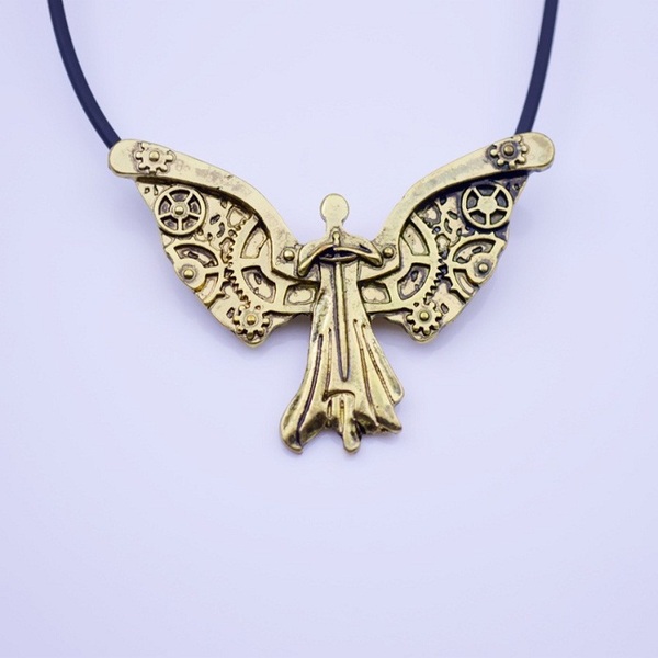 8(499)9387578 Купить кулон ангел с мечем с крыльями из шестиренок бронза город костей от  - заказать