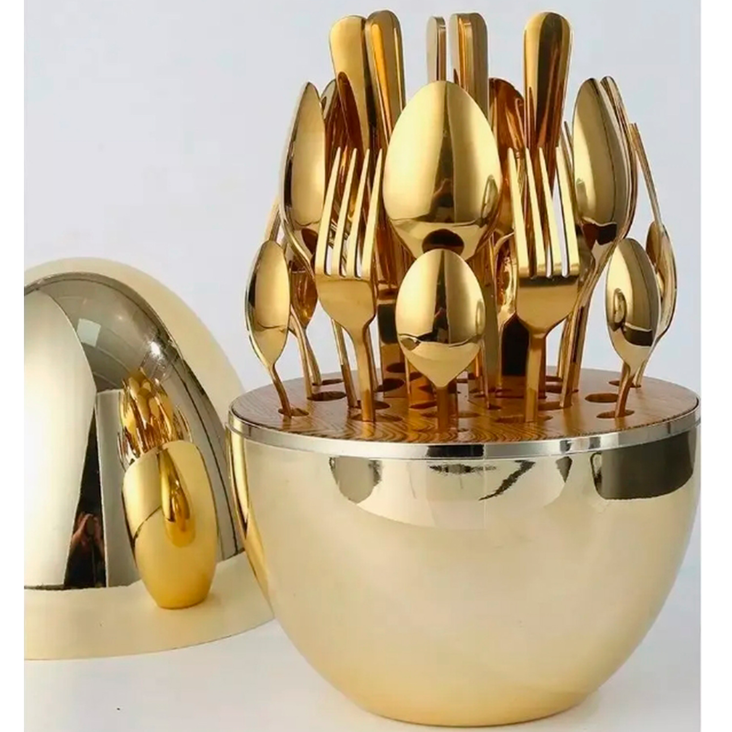 8(499)9387578 Купить набор столовых приборов на 6 персон на подставке золотое яйцо от  - заказать
