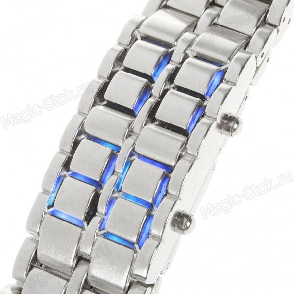 8(499)9387578 Купить led-часы iron samurai. стильные часы с синими светодиодами из металлического сплава от  - заказать
