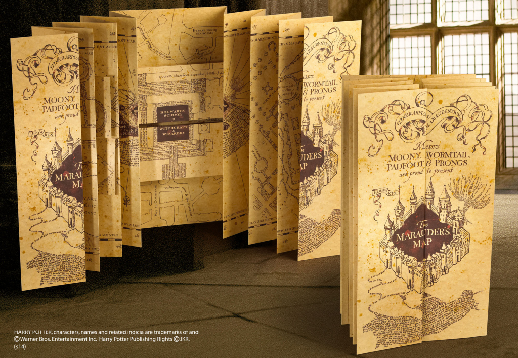 Карта Мародеров большая раскладная Гарри Поттера школы Хогвардс