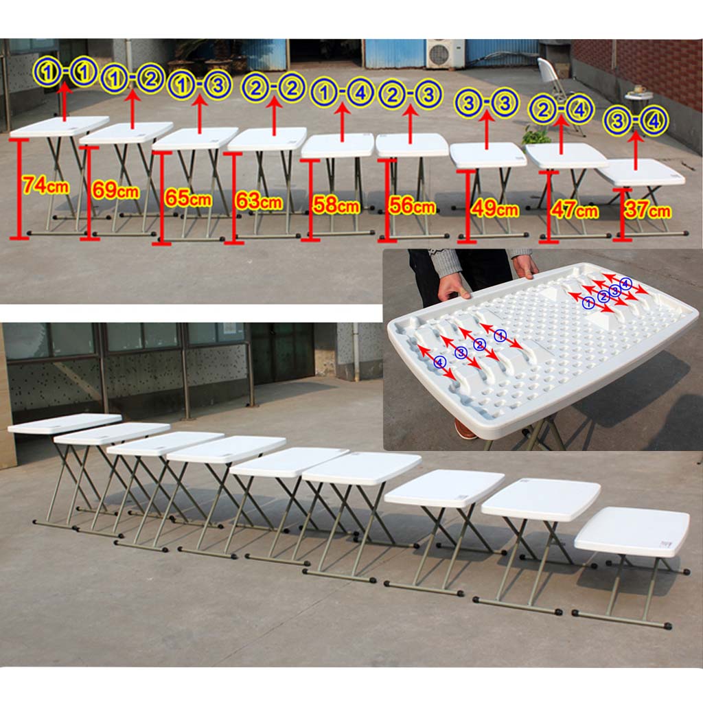 8(499)9387578 Купить стол складной туристический пластиковый с регулировкой высоты кемпинговый hdpe coolwalk 50*70*74 от  - заказать