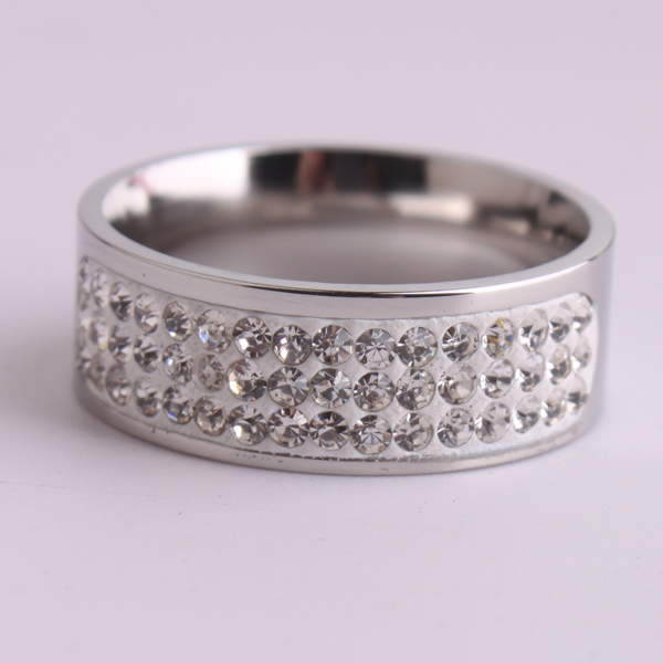 8(499)9387578 Купить кольцо стального цвета со стразами от  - заказать