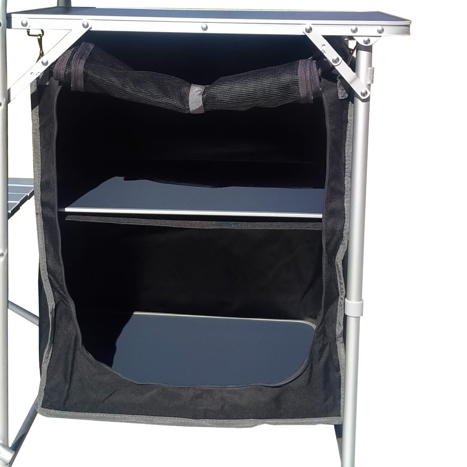 8(499)9387578 Купить стол со шкафом туристический складной в чехле 106x52x92cm с подставкой для фонаря ( без ветрозащиты) от  - заказать